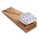 2 Pieces Blue Border Design Square Ceramic Wooden Door Stoper